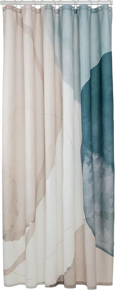 Sealskin earth - rideau de douche 180x200 cm - polyester - vert foncé blanc cassé