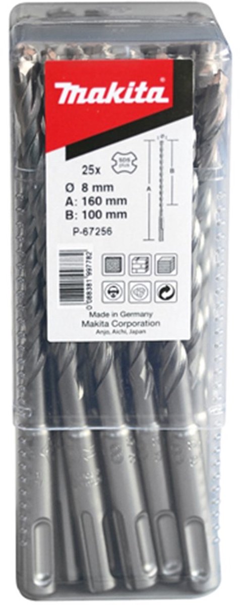 Accessoires Makita p2s: foret sds-plus 10 pièces longueur 160mm