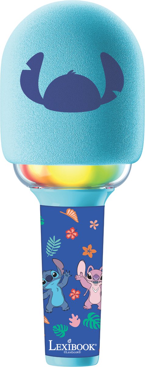 Microphone karaoké sans fil Bluetooth Lexibook stitch avec son et lumière