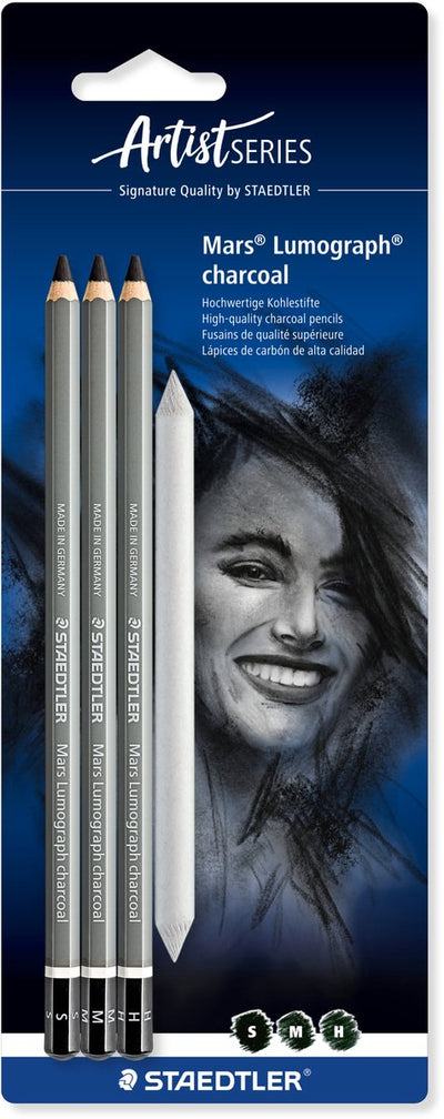 Staedtler fusain mars lumograph fusain, 4 sur blister