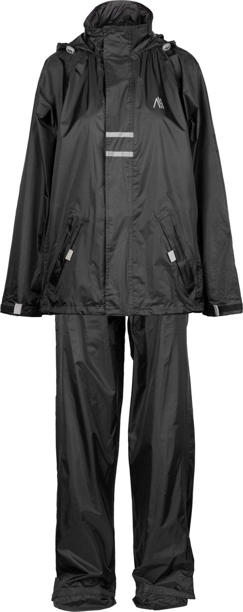 Combinaison de pluie Ralka imperméable et respirante - junior - réflexion - noir - 164