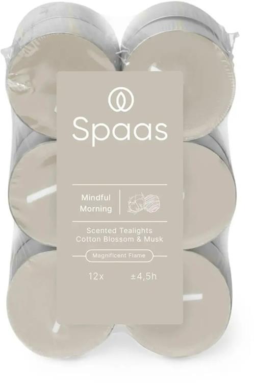Spaas 1074082 - 12 bougies chauffe-plat parfumées - matin en pleine conscience | 10 pièces