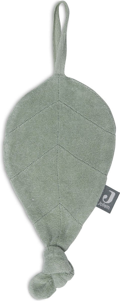 Jollein - tétine en tissu éponge feuille (vert cendré) - tétine en peluche, tétine bébé, tétine en tissu - polyester-coton