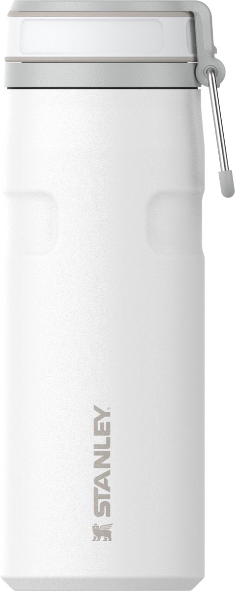 Bouteille d'eau Stanley twist flip 2.0 avec bouchon tournant avec ressort 0,47 l - 10 heures froides - 2 jours froides avec de la glace - gourde en acier inoxydable - sans BPA - étanche - passe au lave-vaisselle - noir