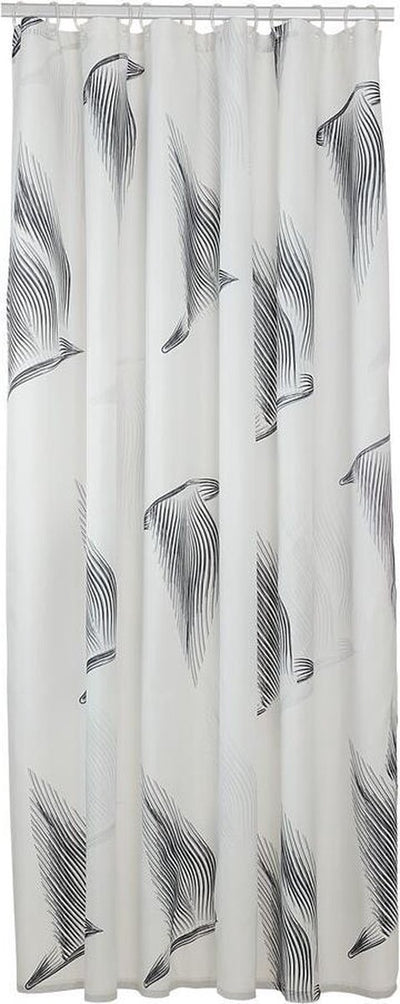 Oiseaux en peau de phoque - rideau de douche 180x200 cm - polyester - noir et blanc