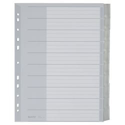 Onglets a4 vierges en polypropylène gris Leitz