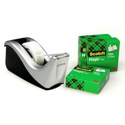 Dévidoir c60-st4 scotch argenté + 4 rouleaux de magic tape 19mmx33m