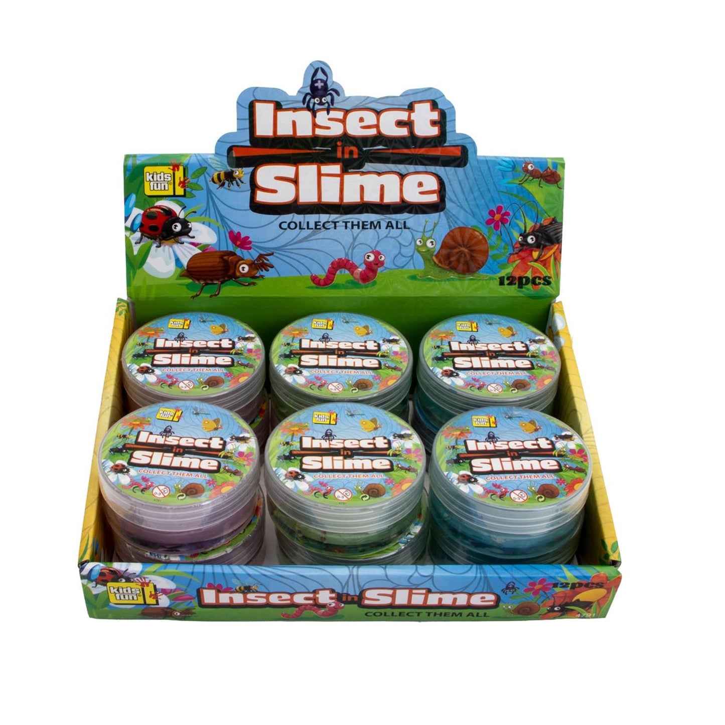 Slime avec insecte 90 grammes 12 assortis