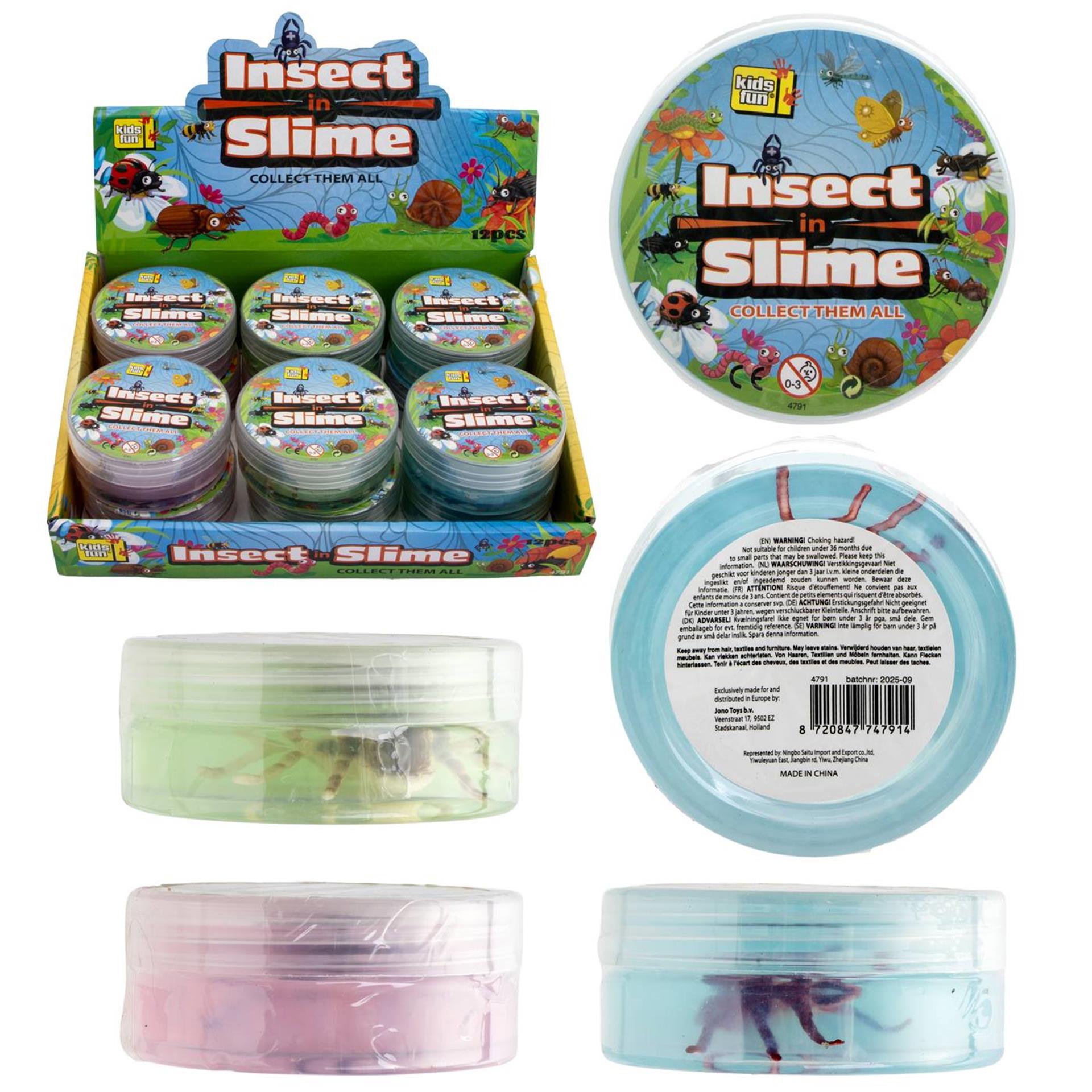 Slime avec insecte 90 grammes 12 assortis