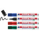 Marqueur permanent 3000 edding 1,5-3mm pointe ronde bleu, noir, rouge, vert 4 pièces