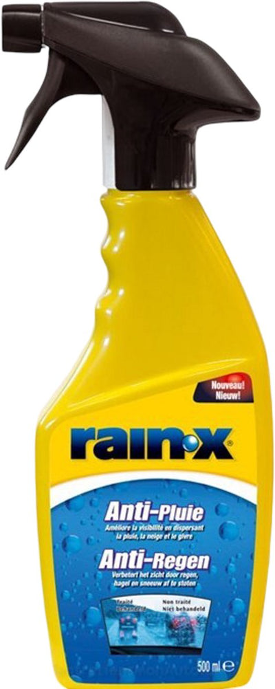 Nettoyant pour vitres en spray anti-pluie Rain-x 500 ml – protection nettoyante en un seul geste – les gouttes de pluie disparaissent immédiatement – pour toutes les surfaces en verre