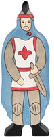 Holztiger Contes de fées et chevaliers - manteau bleu chevalier - 7x2x17cm - figurine en bois - fait main