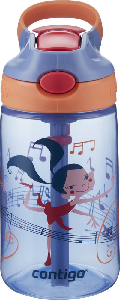 Gourde pour enfants Contigo gizmo flip autospout avec paille, bouteille d'eau sans BPA, danseuse clin d'œil violette - 420 ml