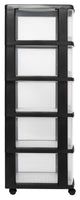 Système de tiroirs Curver essentials - 5x20 litres - noir transparent
