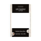 Bougie LED réaliste Lumineo avec mèche de cire et effet flamme ø7,5x9,5cm gris clair avec minuterie 6 heures, alimentée par batterie - afbeelding 2