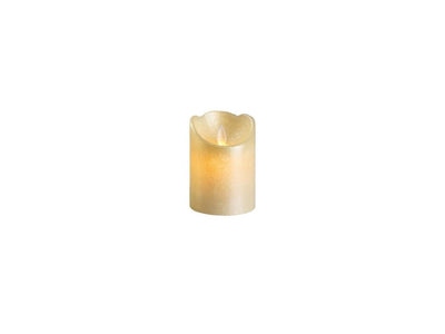 Bougie LED Lumineo cire ondulante 10cm blanc cassé