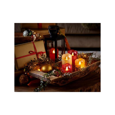 Bougie LED Lumineo cire ondulante 10cm blanc cassé
