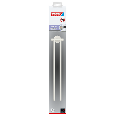 Tesa 1073530 - porte-serviettes à 2 bras blanc lune flexible blanc | 1 pièce