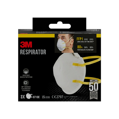 3m 1061819 - masque anti-poussière p1 no. 8710c3n 3 pièces | 6 pièces