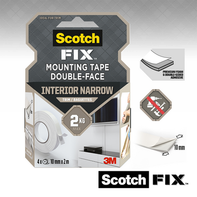 3m 1071434 - ruban de montage scotch-fix™ pour cadres décoratifs, 10mmx2m, 4 rouleaux | 6 pièces