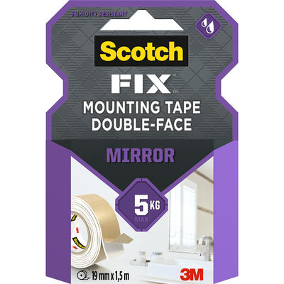 3m 1071422 - ruban de montage pour miroirs scotch-fix™ ruban adhésif 19 mm x 1,5 m, 1 rouleau | 12 pièces