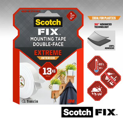 3m 1071424 - ruban de montage intérieur scotch-fix extr 19mmx5m, 1 rouleau | 12 pièces