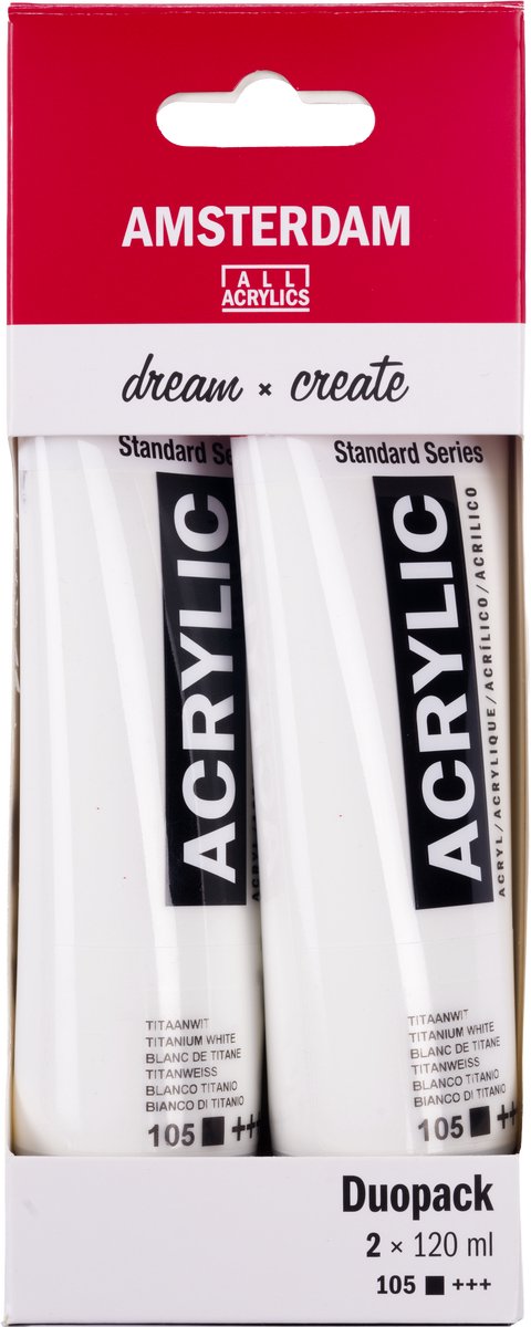 Pack duo blanc titane série standard Amsterdam | 2 x 120 ml