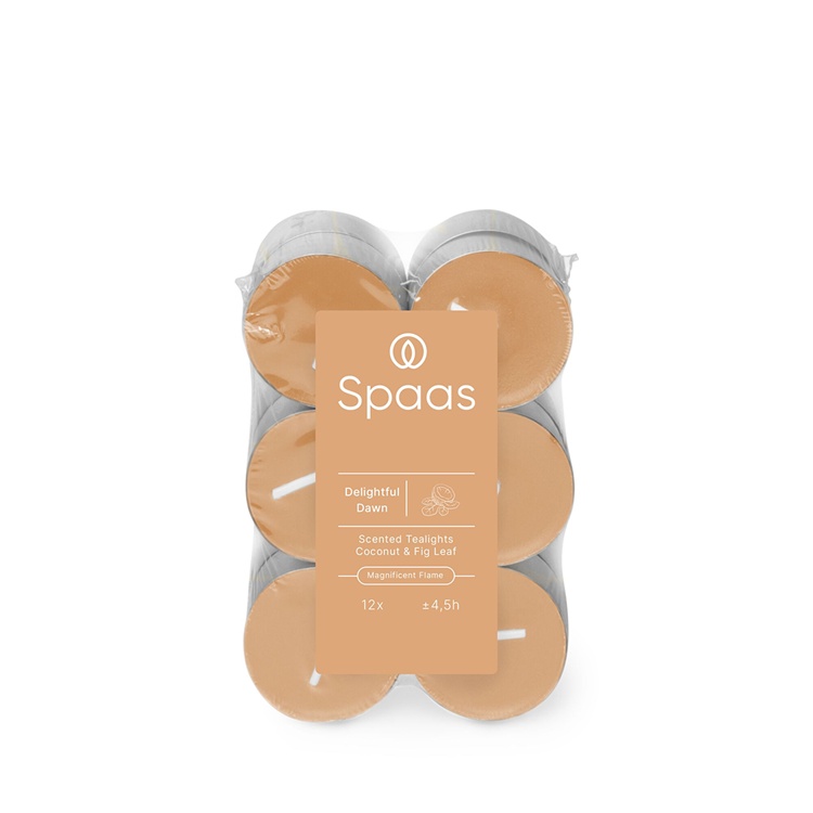 Spaas 1074417 - 12 bougies chauffe-plat parfumées Aube délicieuse 4,5 heures | 10 pièces