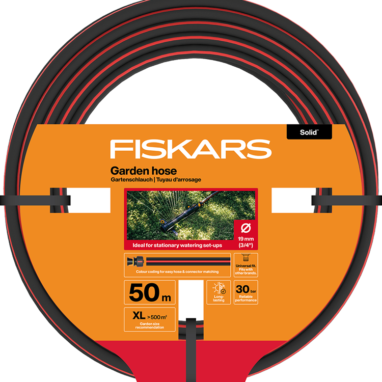 Fiskars 1074446 - tuyau d'arrosage solide 50m 19mm 3 4” | 1 pièce