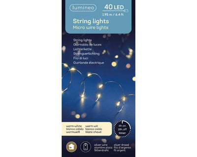 Guirlande lumineuse Lumineo 195cm-40LED blanc chaud