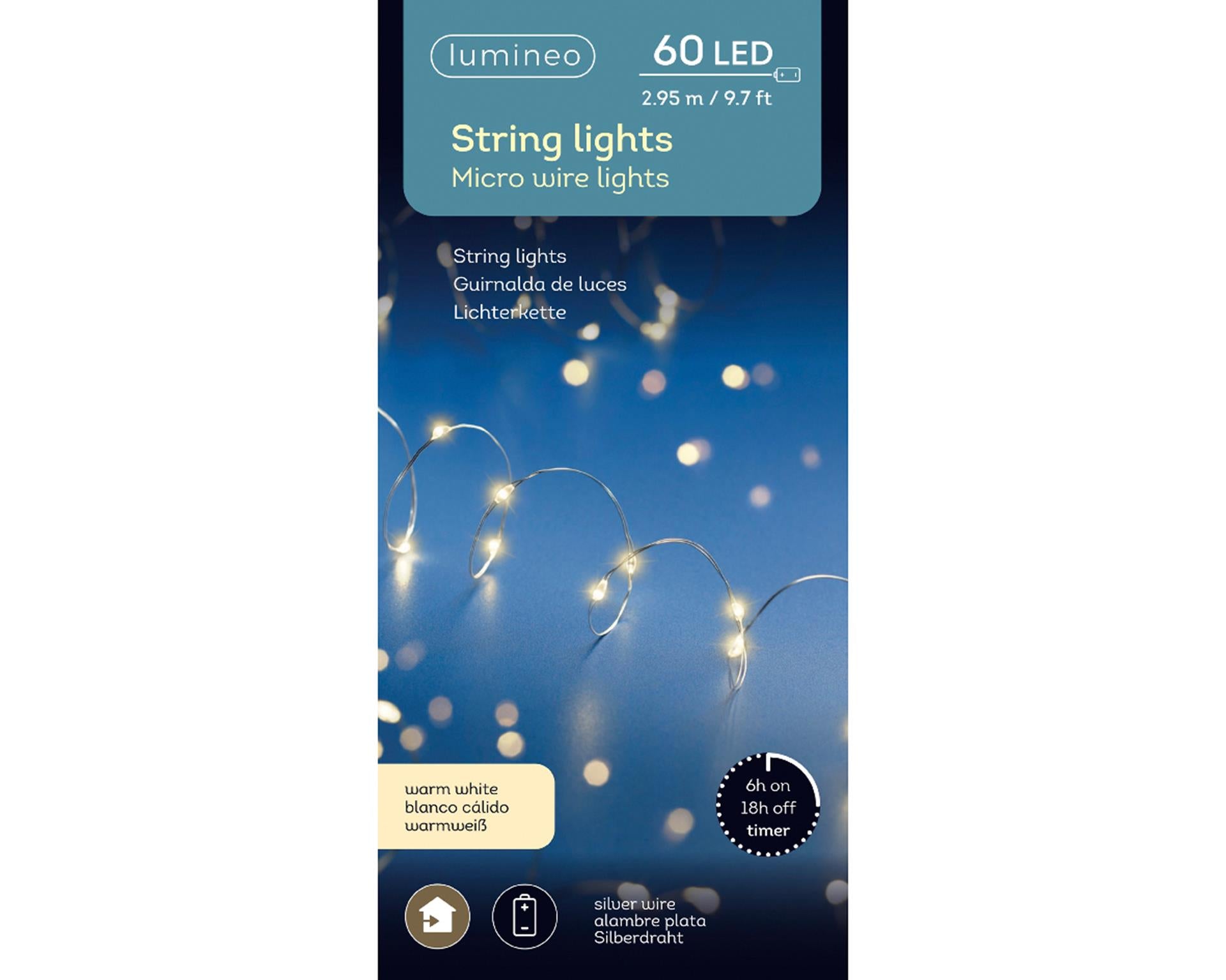 Guirlande lumineuse Lumineo 60 LED blanc chaud