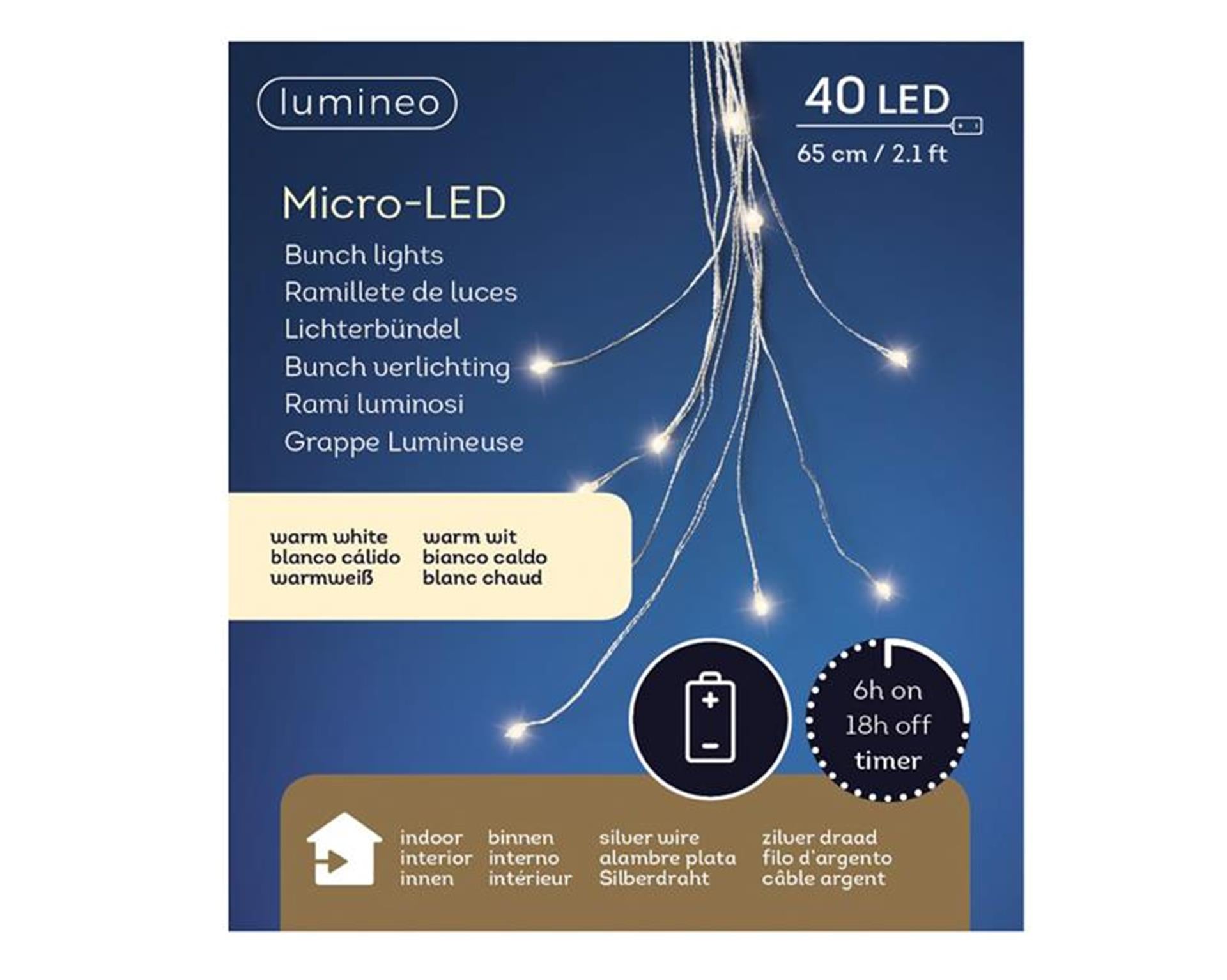 Éclairage cascade Lumineo 40LED blanc chaud