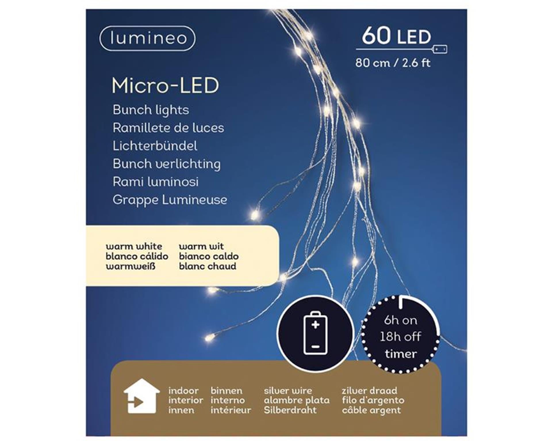 Éclairage cascade Lumineo 60 LED blanc chaud