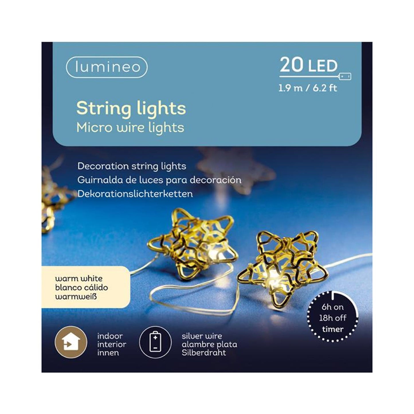Guirlande lumineuse Lumineo étoile métal 20l