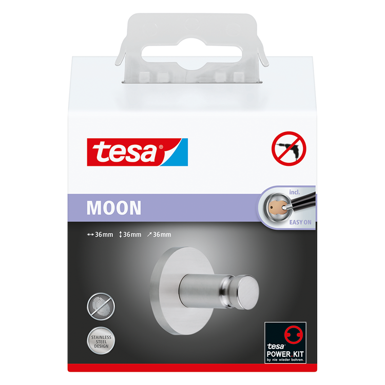 Tesa 1061428 - crochet porte-serviettes lune | 1 pièce