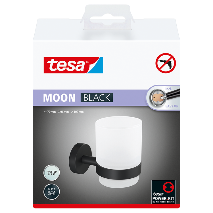 Tesa 1072285 - porte-gobelet noir lune noir | 1 pièce
