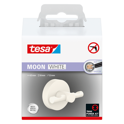 Tesa 1073532 - crochet pour peignoir blanc lune blanc | 1 pièce