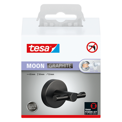 Tesa 1072308 - crochet pour peignoir moon graphite | 2 pièces