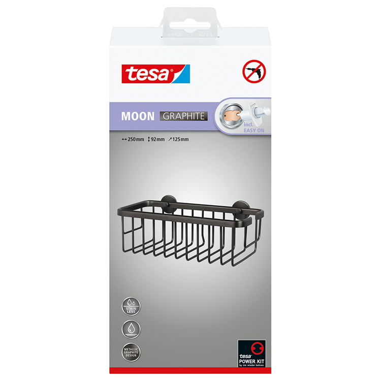 Tesa 1072310 - panier de douche moon graphite simple | 2 pièces
