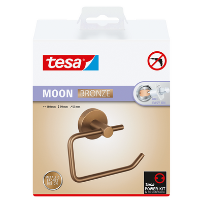 Tesa 1072311 - Porte-rouleau papier toilette lune bronze sans couvercle | 2 pièces