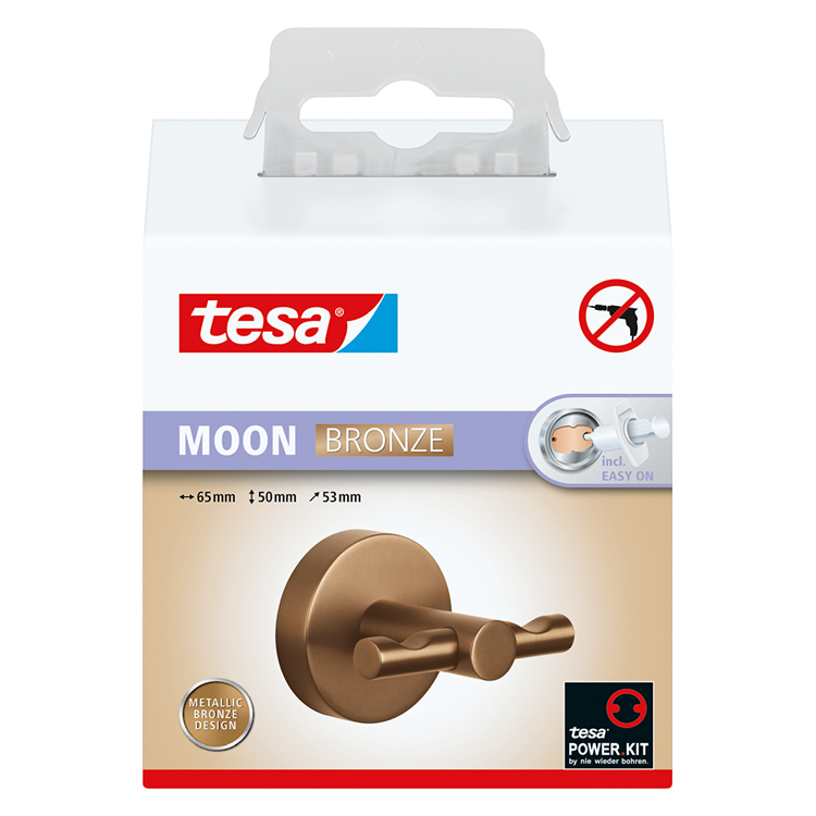 Tesa 1072315 - crochet pour peignoir lune bronze | 2 pièces