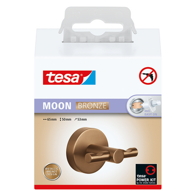 Tesa 1072315 - crochet pour peignoir lune bronze | 2 pièces