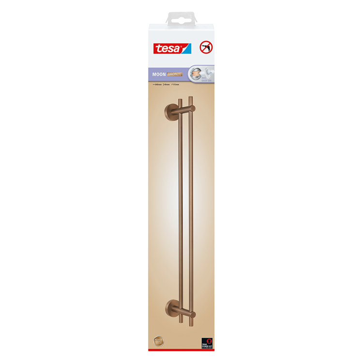 Tesa 1072316 - porte-serviettes lune bronze double | 2 pièces
