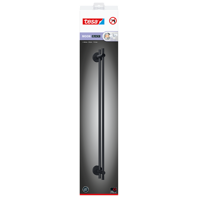 Tesa 1073527 - porte-serviettes mural noir lune double noir | 1 pièce