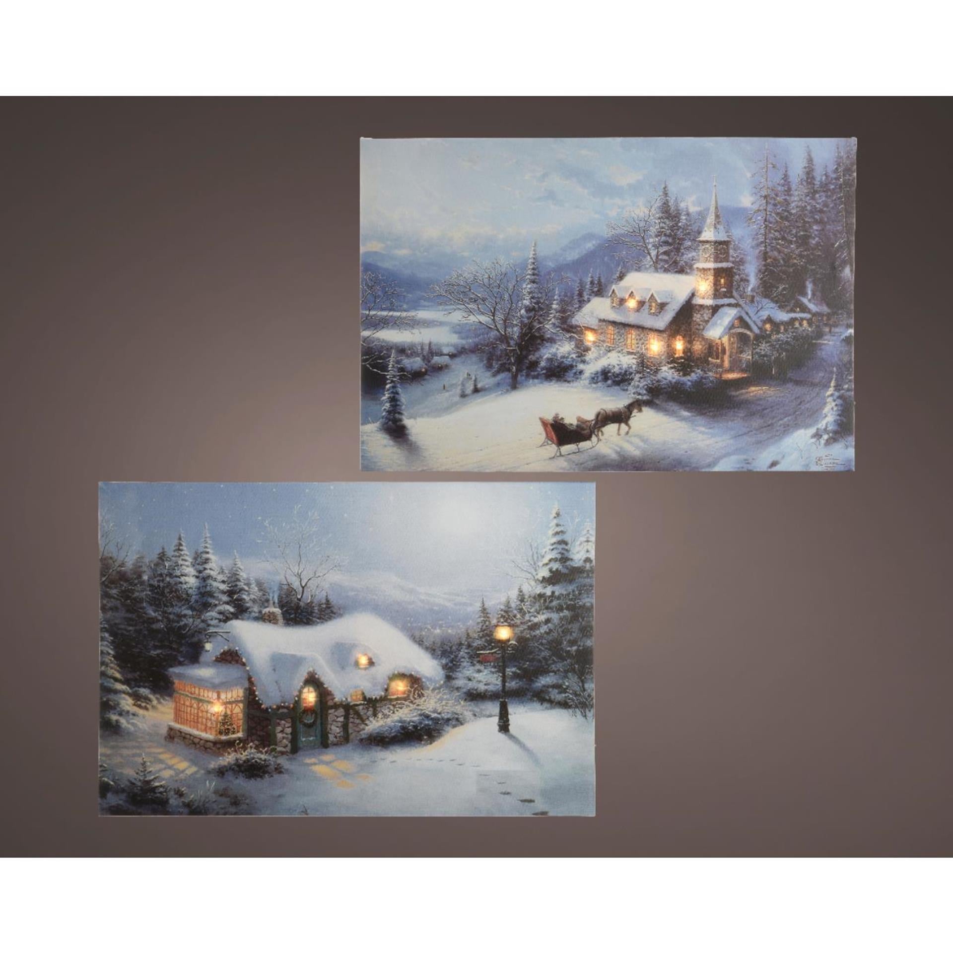 Toile de Noël Lumineo LED 38x28cm