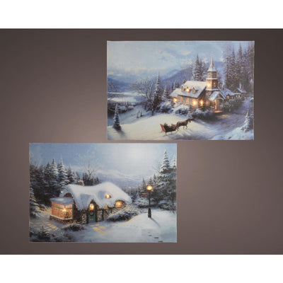 Toile de Noël Lumineo LED 38x28cm