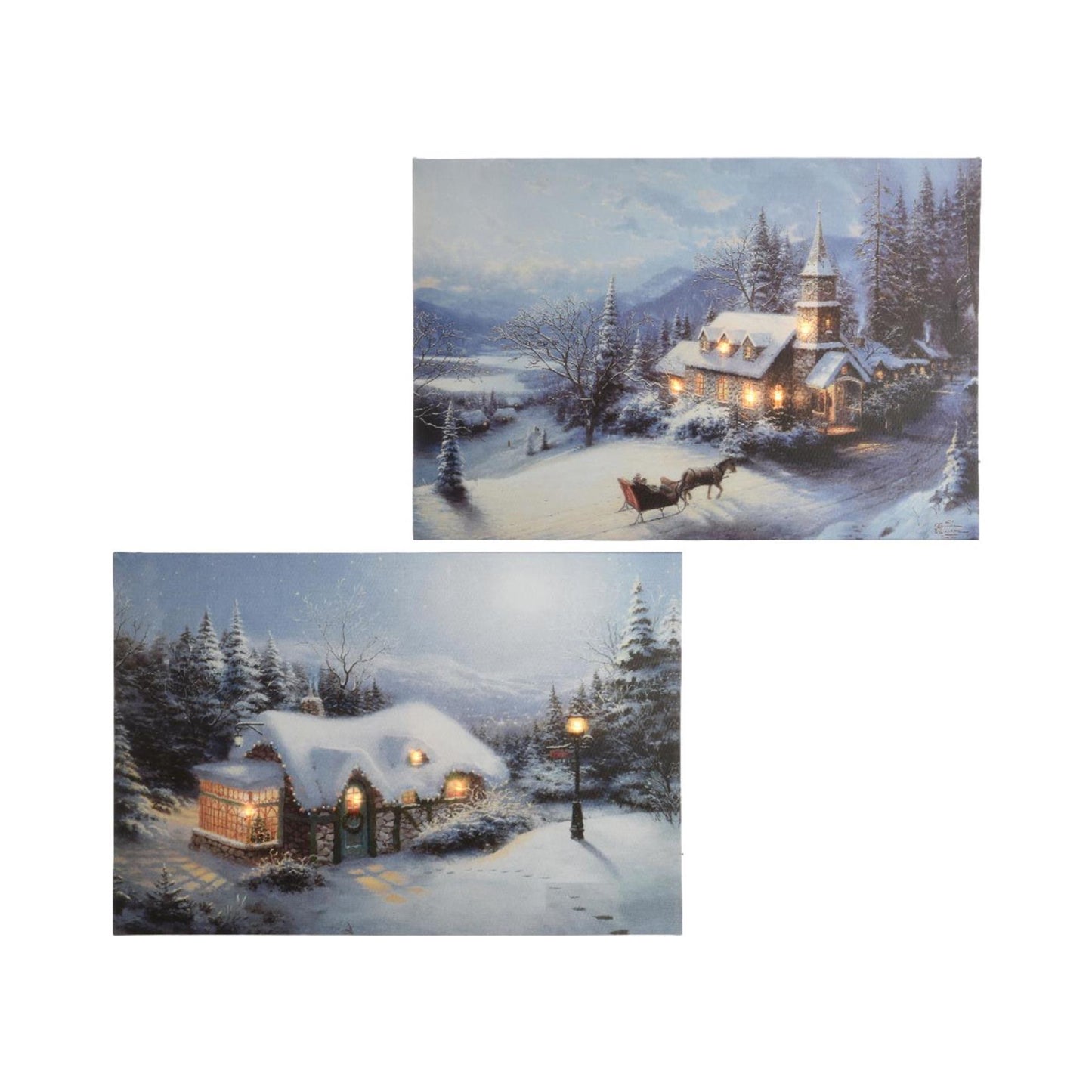Toile de Noël Lumineo LED 38x28cm