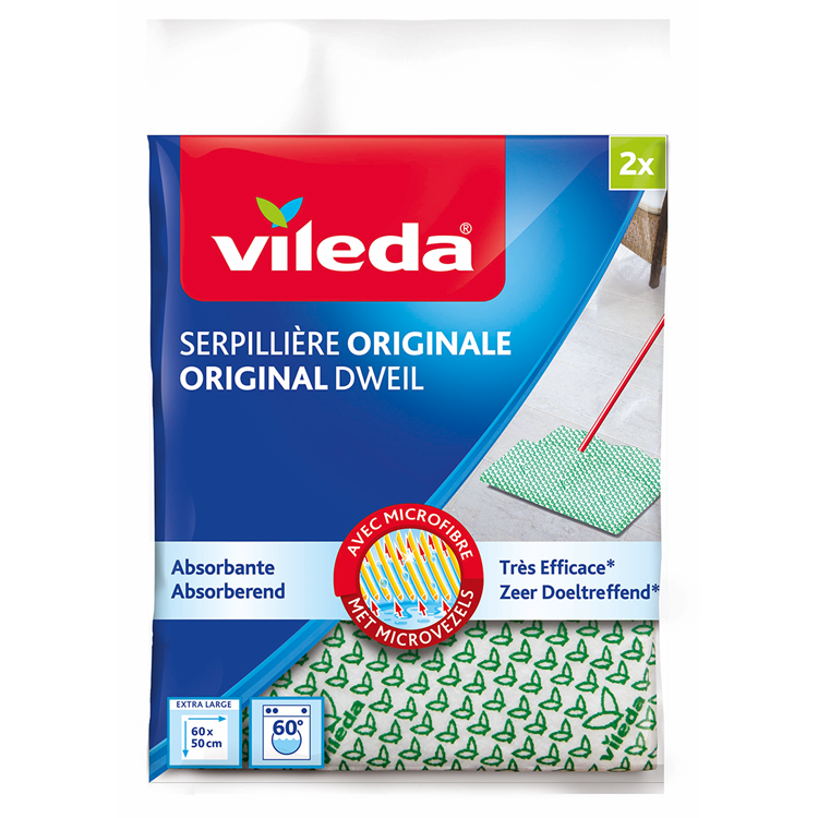 Vileda 1061461 - vadrouille verte originale 2pk | 6 pièces