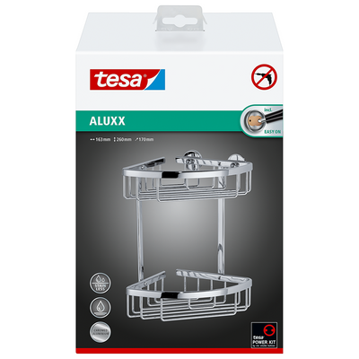 Tesa 1063231 - support de douche d'angle aluxx | 1 pièce