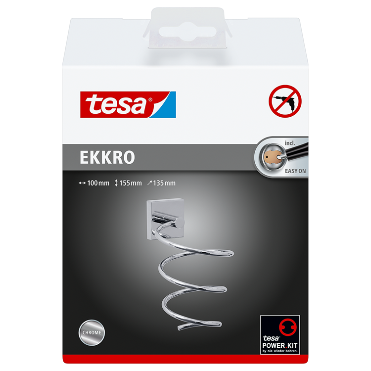 Tesa 1063237 - support sèche-cheveux ekkro | 1 pièce